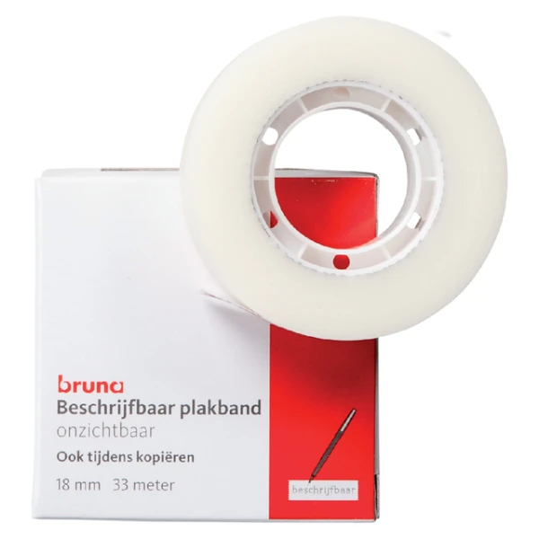Plakband Bruna beschrijfbaar 18mmx33m