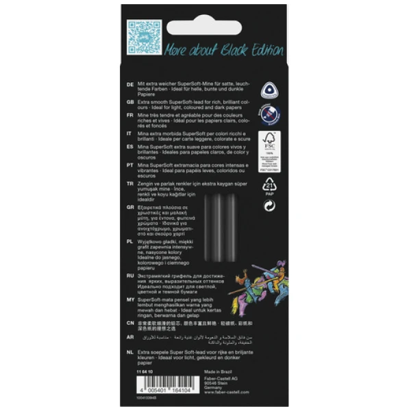 Kleurpotloden Faber-Castell Black Edition Neon + Pastel 12st. - Afbeelding 3