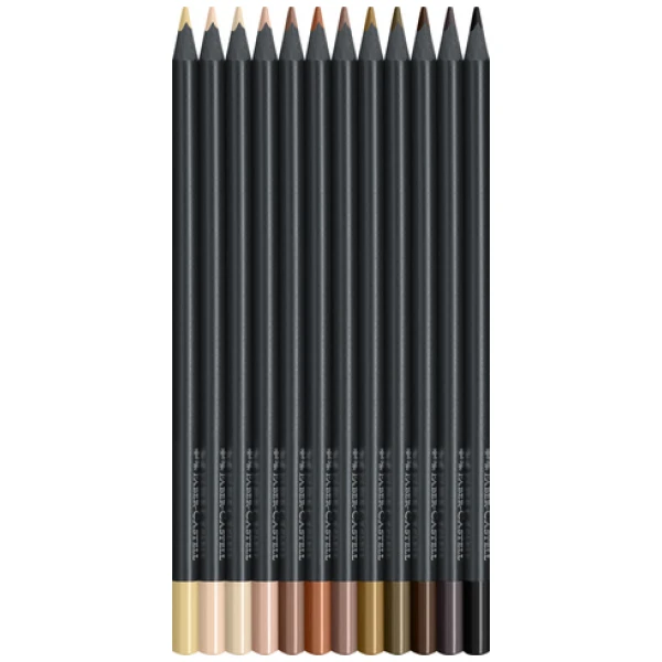 Kleurpotloden Faber-Castell Black Edition Huidskleuren 12st. - Afbeelding 2