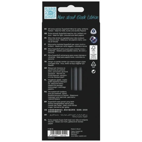 Kleurpotloden Faber-Castell Black Edition Huidskleuren 12st. - Afbeelding 3