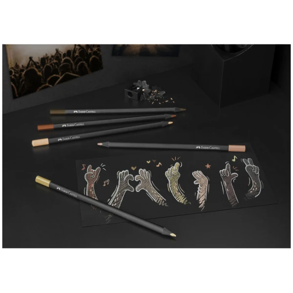 Kleurpotloden Faber-Castell Black Edition Huidskleuren 12st. - Afbeelding 4