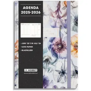 Agenda De Hobbit 25-26 A5 Waterverf Bloemen