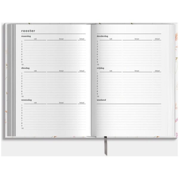 Luxe Schoolagenda De Hobbit 25-26 +A5 Aquarel Bloemetjes - Afbeelding 5