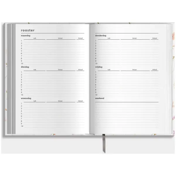 Luxe Schoolagenda De Hobbit 25-26 +A5 Aquarel Bloemetjes - Afbeelding 5
