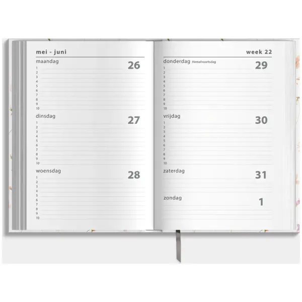 Luxe Schoolagenda De Hobbit 25-26 +A5 Aquarel Bloemetjes - Afbeelding 3