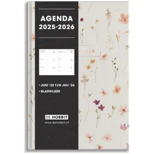 Luxe Schoolagenda De Hobbit 25-26 +A5 Aquarel Bloemetjes