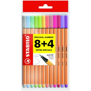 Stabilo Point 88 Pastel ECO-pak 12 Pastel Colors