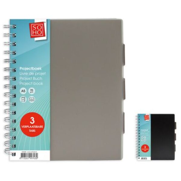 Collegeblok A5 Grijs Tabs - Afbeelding 3