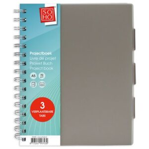 Collegeblok A5 Grijs Tabs