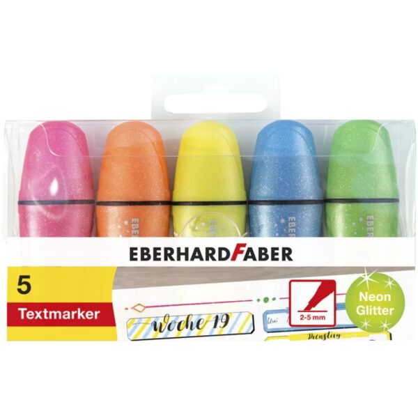 Eberhard Faber Markeerstiften Mini 5 stuks Glitter Neon