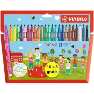 Viltstiften STABILO Trio A-Z 16 + 8 GRATIS