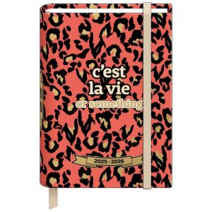 Schoolagenda 25-26 A6 Trend Glamour Leopard goudfolie & elastiek