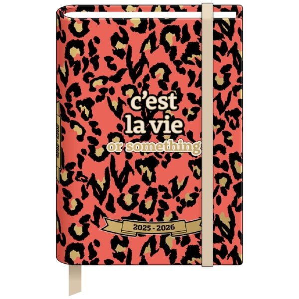 Schoolagenda 25-26 A6 Trend Glamour Leopard goudfolie & elastiek