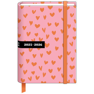 Schoolagenda 25-26 A6 Trend Hearts spot & elastiek