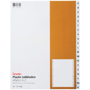 Plastic tabbladen 23-gaats - 20-delig met alfabetindeling