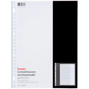 Plastic Insteekhoezen - envelopmodel - Glashelder - 5 stuks