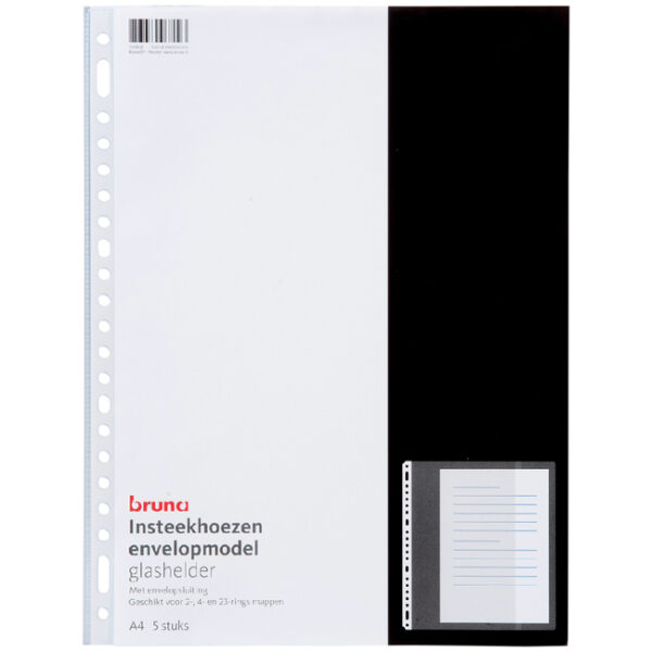 Plastic Insteekhoezen - envelopmodel - Glashelder - 5 stuks