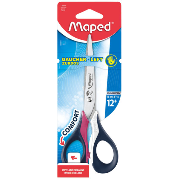 Maped Schaar Blauw-Roze-Wit 16cm - Links - Afbeelding 2