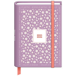 Schoolagenda 25-26 A6 Trend Pastel miniflowers lila padded