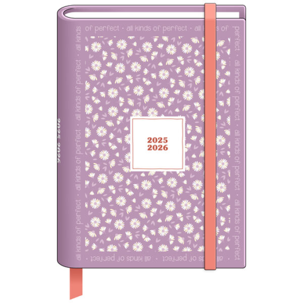 Schoolagenda 25-26 A6 Trend Pastel miniflowers lila padded