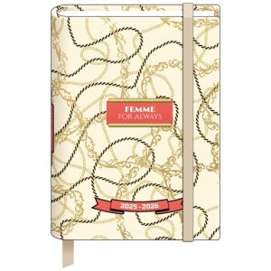 Schoolagenda 25-26 A6 Trend Glamour Chains + goudfolie