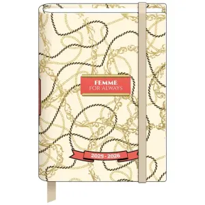 Schoolagenda 25-26 A6 Trend Glamour Chains + goudfolie