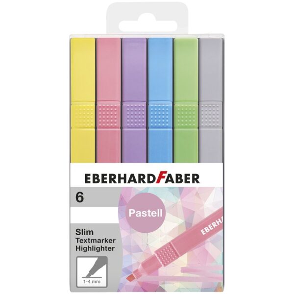 Eberhard Faber Markeerstiften Vierkant 6 stuks Pastel Kleuren - Afbeelding 4