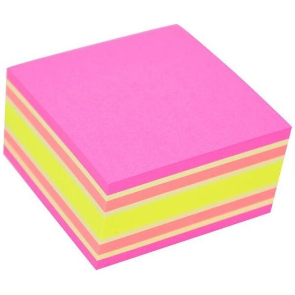 Stick'n Sticky Notes 76x76mm 400 Memoblaadjes Kubus Geel Roze