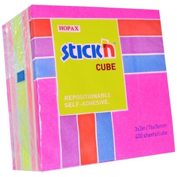 Stick'n Sticky Notes 76x76mm 400 Memoblaadjes Kubus Blauw Geel - Afbeelding 5