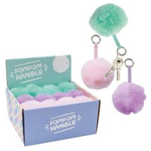 Pompom sleutelhanger Pastel Roze - Afbeelding 2