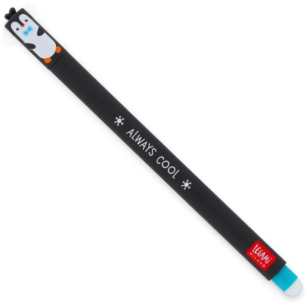 Legami Erasable Pen Penguin (Turquoise Inkt)