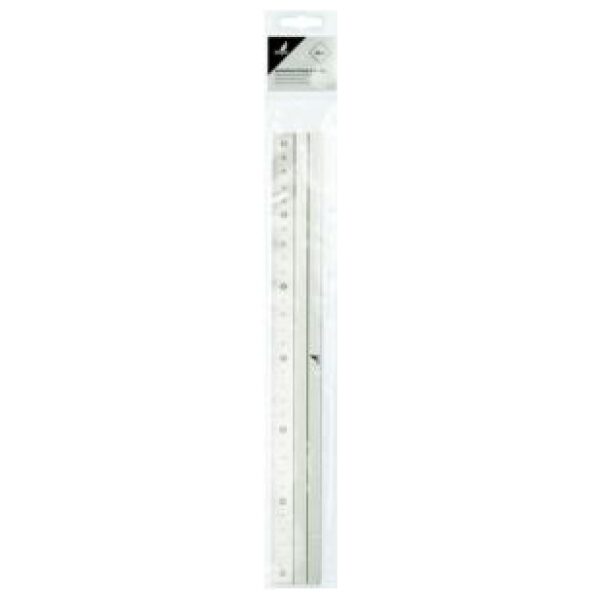 Kangaro liniaal - 30cm - aluminium - met rubber inleg