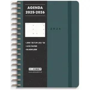 Luxe Ringband Schoolagenda De Hobbit 25-26 A5 Suedelook PetrolBlauw