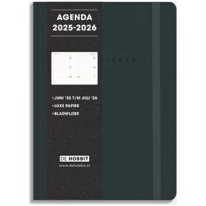 Luxe Schoolagenda De Hobbit 25-26 A5 Suedelook Grijs
