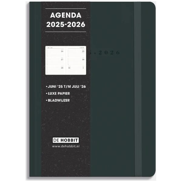 Luxe Schoolagenda De Hobbit 25-26 A5 Suedelook Grijs