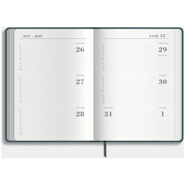 Luxe Schoolagenda De Hobbit 25-26 A5 Suedelook met Pennenlus PetrolBlauw - Afbeelding 3