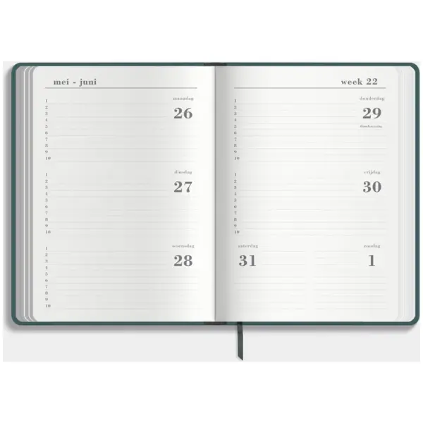 Luxe Schoolagenda De Hobbit 25-26 A5 Suedelook met Pennenlus PetrolBlauw - Afbeelding 3