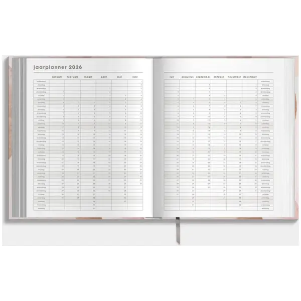 Luxe Weekplanner Ringband De Hobbit 25-26 A5+ Abstract Oudroze - Afbeelding 5