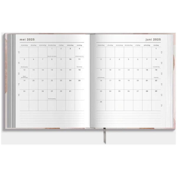 Luxe Weekplanner Ringband De Hobbit 25-26 A5+ Abstract Oudroze - Afbeelding 4