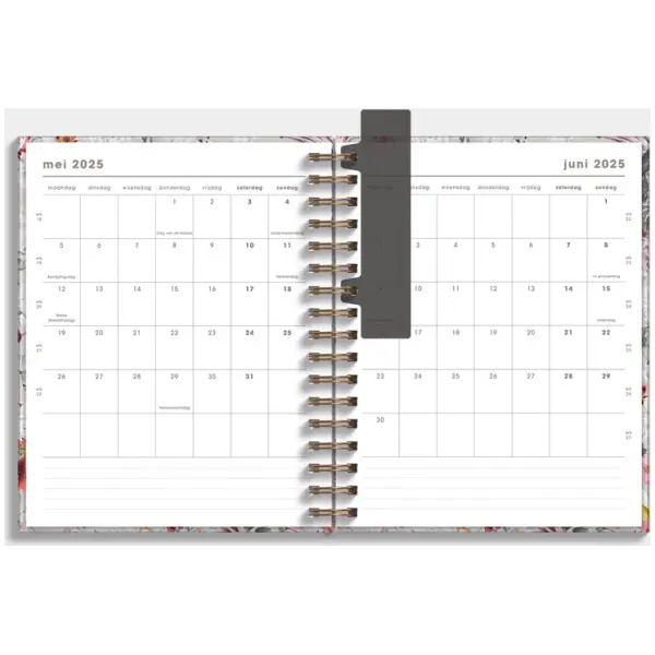 Luxe Weekplanner Ringband De Hobbit 25-26 A5+ Bloemen - Afbeelding 4