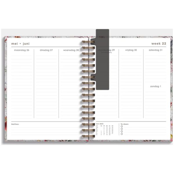 Luxe Weekplanner Ringband De Hobbit 25-26 A5+ Bloemen - Afbeelding 3
