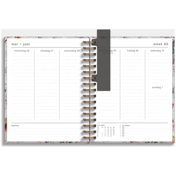 Luxe Weekplanner Ringband De Hobbit 25-26 A5+ Bloemen - Afbeelding 3