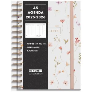 Ringband Agenda De Hobbit 25-26 A5 Aquarel Bloemetjes