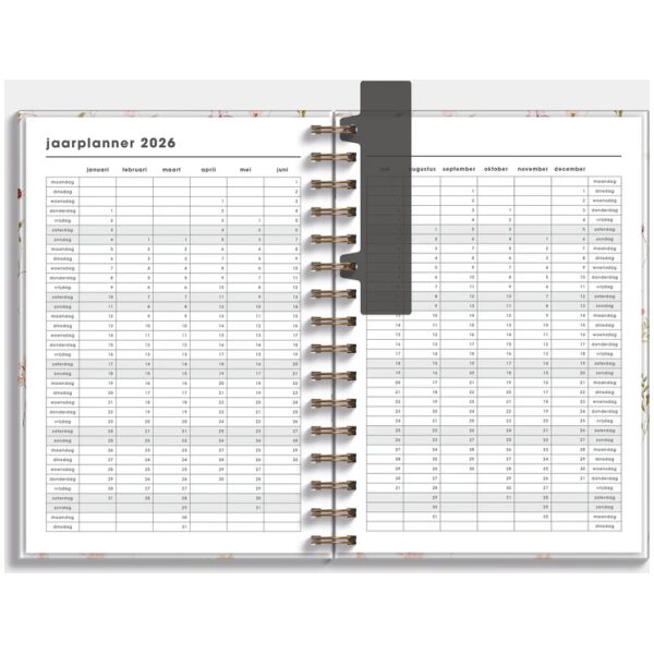 Ringband Agenda De Hobbit 25-26 A5 Aquarel Bloemetjes - Afbeelding 4