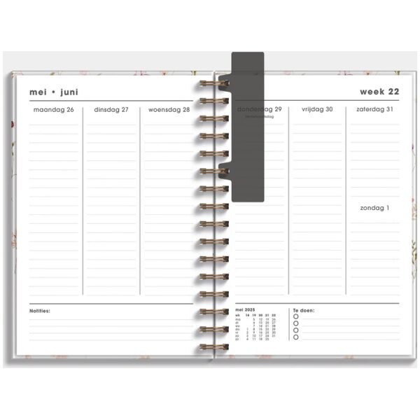 Ringband Agenda De Hobbit 25-26 A5 Aquarel Bloemetjes - Afbeelding 3