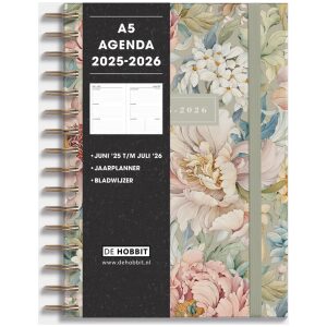 Ringband Agenda De Hobbit 25-26 A5 Vintage Bloemen
