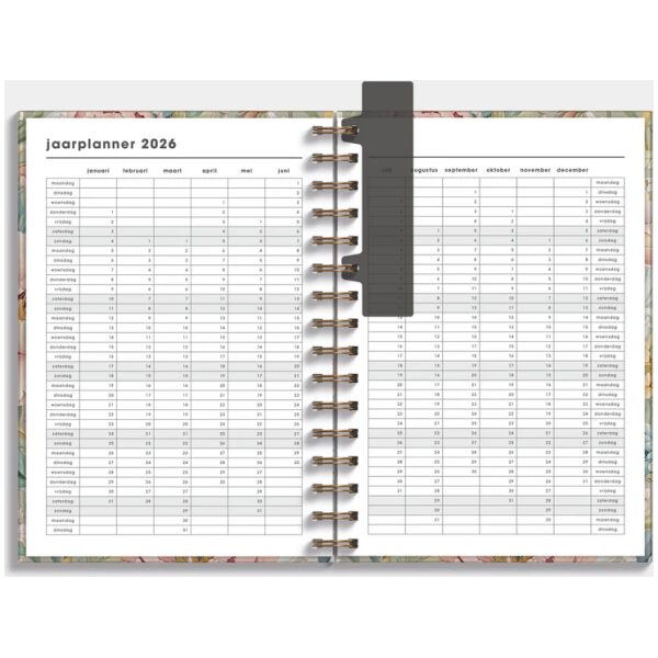 Ringband Agenda De Hobbit 25-26 A5 Vintage Bloemen - Afbeelding 4