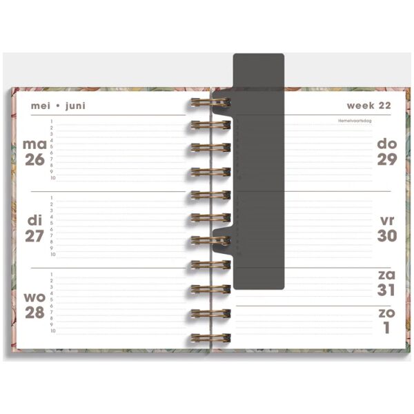 Ringband Agenda De Hobbit 25-26 A6 Vintage Bloemen - Afbeelding 3