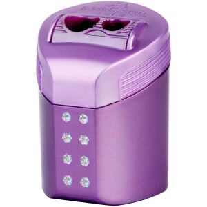 Faber-Castell Puntenslijper RollOn Sparkle 2-gaats met Opvangbakje Violet Metallic