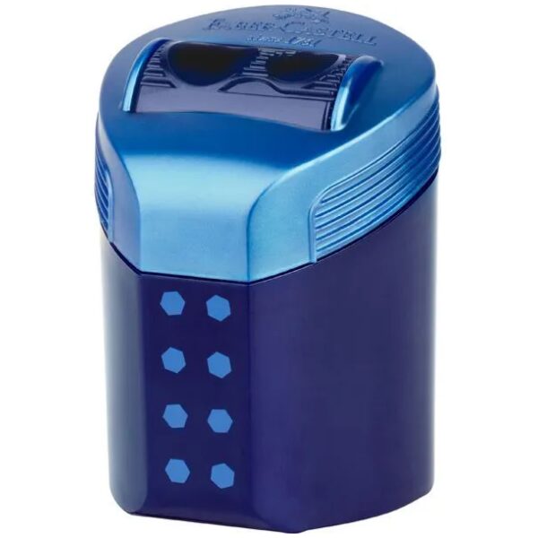 Faber-Castell Puntenslijper RollOn Sparkle 2-gaats met Opvangbakje Deep Blue